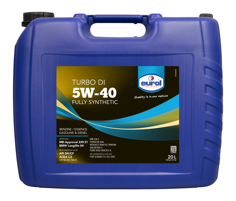 Масло моторное синтетическое - Eurol Turbo DI 5W-40 20л