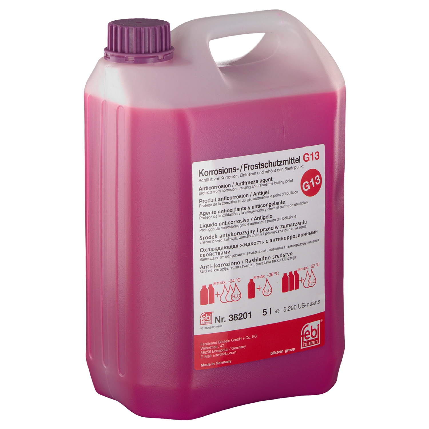 Антифриз FEBI фиолетовый Korrosions-Frostschutzmittel G13, 5 л (концентрат)