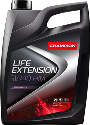 Масло моторное синтетическое - Champion Life Extension HM 5W-40 4л