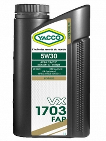 Масло моторное синтетическое - YACCO 5W30 VX 1703 FAP 1л