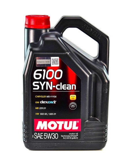 Масло моторное синтетическое - MOTUL 6100 SYN-CLEAN 5W-30 5л