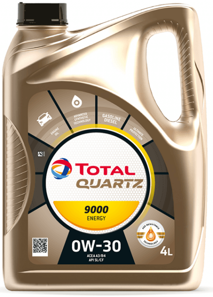 Масло моторное синтетическое - TOTAL QUARTZ 9000 ENERGY 0W30 4л