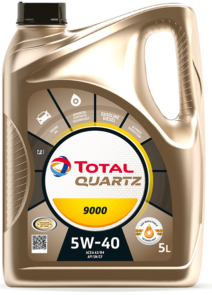 Масло моторное синтетическое - TOTAL QUARTZ 9000 5W40, 5л / 213678