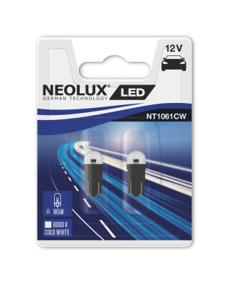 Комплект светодиодных ламп NEOLUX 12V 5W W5W LED technology 6000K (блистер 2шт)
