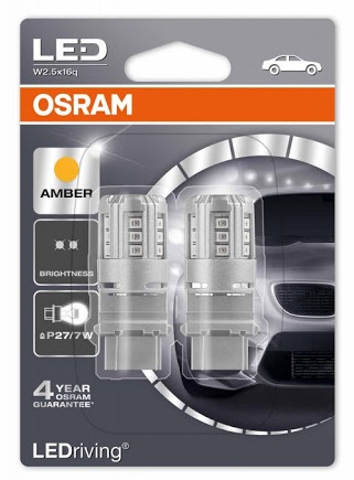 Комплект светодиодных ламп OSRAM 12V 1W P27/7W (S8W) LEDRIVING standard retrofit оранжевый (блистер 2шт)