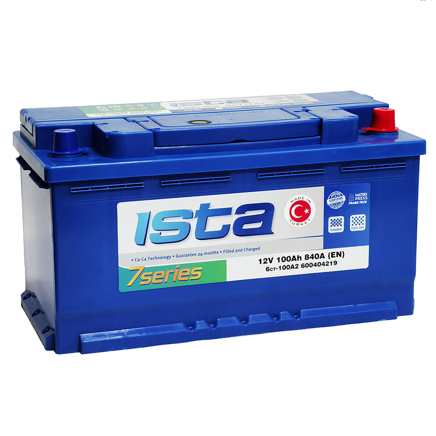 Аккумулятор - ISTA 7 Series 100A/h (R+) 840А 353х175х190мм / IST100R.L5.7S