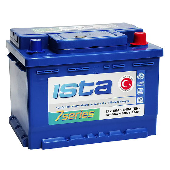 Аккумулятор - ISTA 7 Series 60A/h (R+) НИЗКИЙ 640А 242х175х175мм / IST60R.LB2.7S