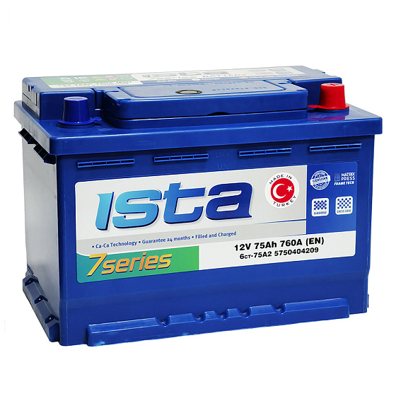 Аккумулятор - ISTA 7 Series 75A/h (R+) 760А 278х175х190мм / IST75R.L3.7S