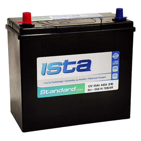 Аккумулятор - ISTA Standart Asia 55A/h (L+) Тонк.клеммы 440А 238х127х225мм / IST55L.B24.3B0