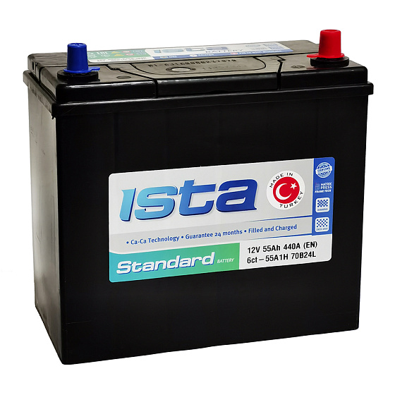 Аккумулятор - ISTA Standart Asia 55A/h (R+) Тонк.клеммы 440А 238х127х225мм / IST55R.B24.3B0