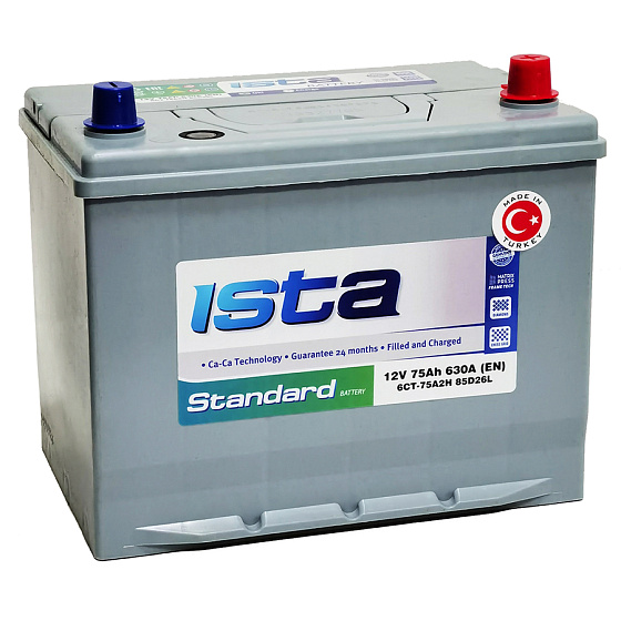 Аккумулятор - ISTA Standart Asia 75A/h (R+) 680А 260х175х225мм / IST75R.D26