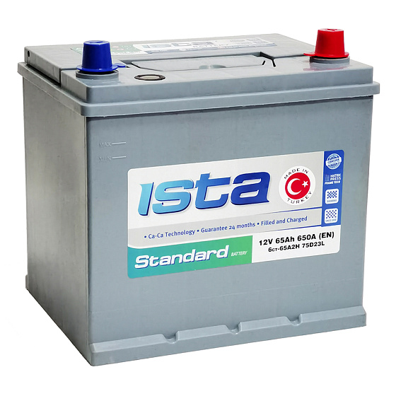 Аккумулятор - ISTA Standart Asia 65A/h (R+) 650А 232х175х225мм / IST65R.D23