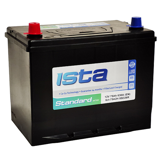 Аккумулятор - ISTA Standart Asia 75A/h (L+) 680А 260х175х225мм / IST75L.D26