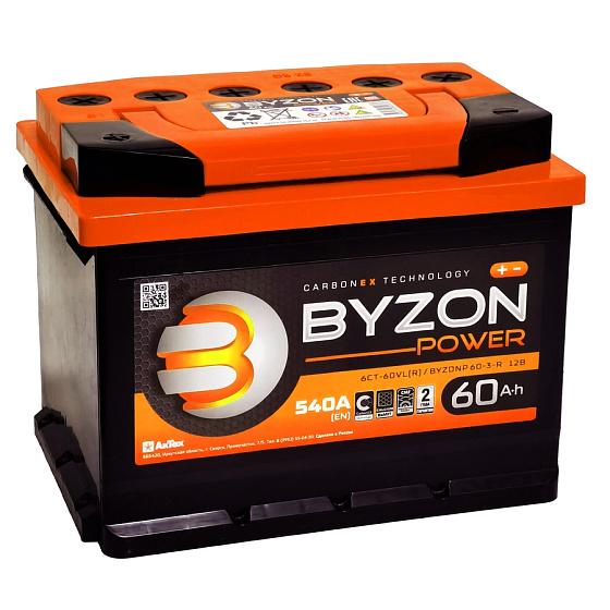 Аккумулятор - BYZON POWER 60A/h (L+) 540А 242х175х190мм / BYZ60L.L2