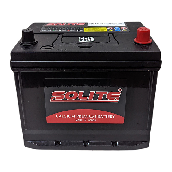 Аккумулятор - SOLITE Asia 65A/h (R+) 550А 232х175х225мм / SLT65R.D23