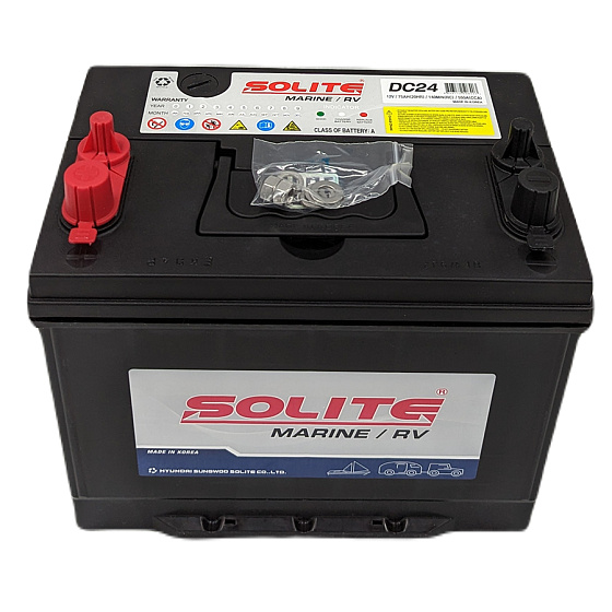 Аккумулятор - SOLITE DC 75A/h (L+) 550А 330х175х225мм / SLT75L.D26.DC