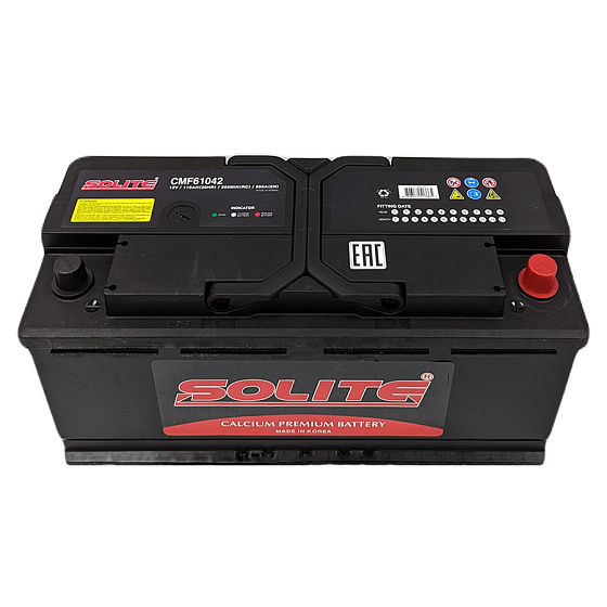 Аккумулятор - SOLITE 110A/h (R+) 850А 392х175х190мм / SLT110R.L6
