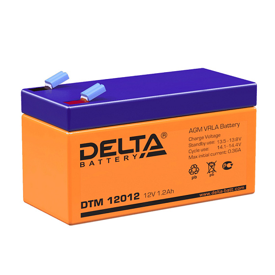 Промышленный аккумулятор - DELTA 12В 1,2A/h 97х43х58мм / DTM 12012