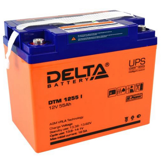 Промышленный аккумулятор - DELTA 12В 55A/h 228х137х214мм / DTM 1255 i