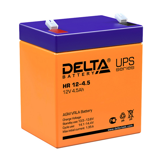 Промышленный аккумулятор - DELTA 12В 4,5A/h 90х70х107мм / HR 12-4.5