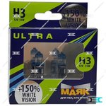 МАЯК - Комплект галогенных ламп H3 12V 55W PK22s White Vision +150% ULTRA, 2шт / 82320WV+150