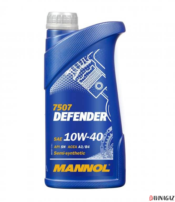 Масло моторное полусинтетическое - MANNOL 7507 DEFENDER 10W40, 1л (1913 / MN7507-1)