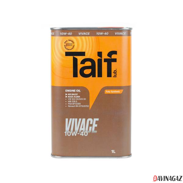 Масло моторное полусинтетическое - TAIF VIVACE 10W40, 1л