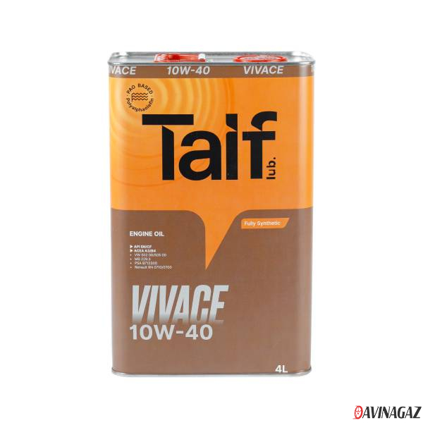 Масло моторное полусинтетическое - TAIF VIVACE 10W40, 4л