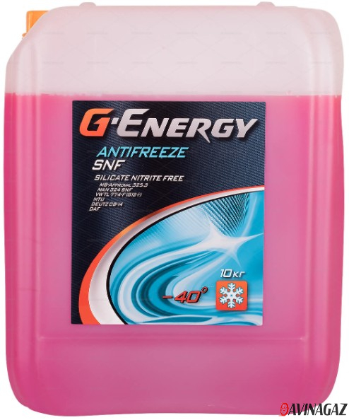 Антифриз готовый - G-Energy Antifreeze SNF 40 G12/G12+(красно-оранжевый), 10кг