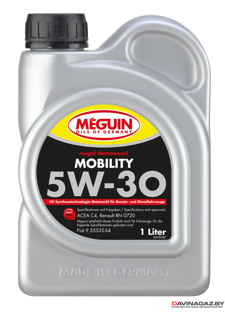 Моторное масло - MEGUIN MEGOL MOTORENOEL MOBILITY 5W30, 1л / 3185