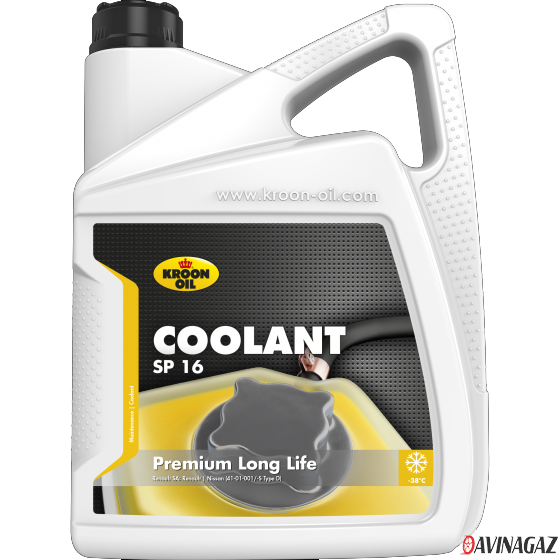 Антифриз готовый - KROON OIL COOLANT SP 16 (Renault/Nissan group, желтый), 5л