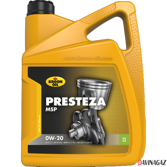 Масло моторное синтетическое - KROON OIL PRESTEZA MSP 0W20, 5л