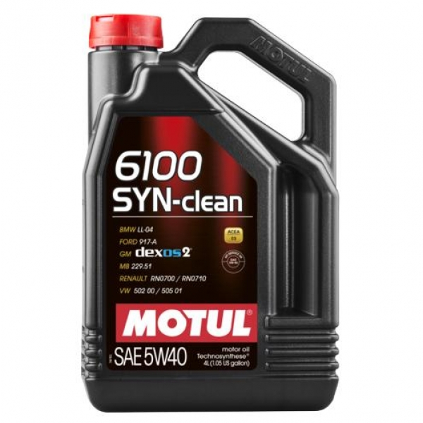 Масло моторнос синтетическое - MOTUL 6100 SYN-CLEAN 5W-40, 4л