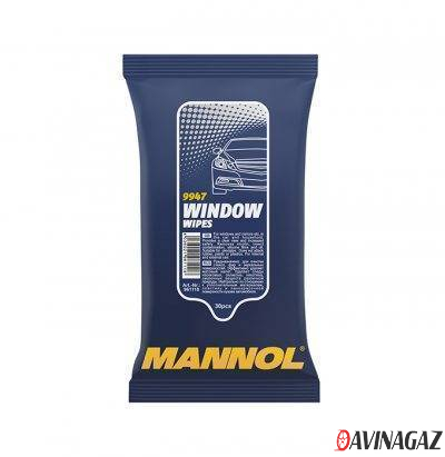 Салфетки для стекол - MANNOL Window Wipes, 30шт