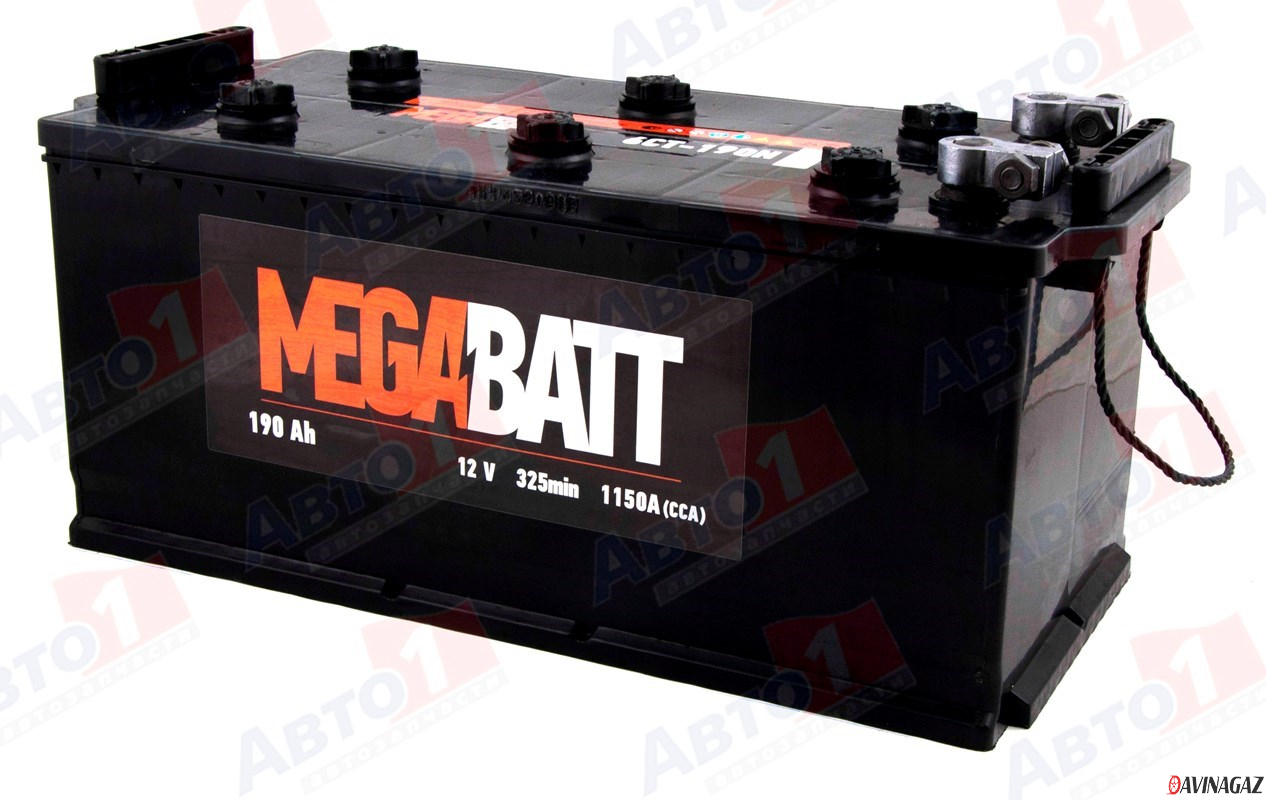 Аккумулятор для коммерческой техники - MEGA BATT 190Аh 1250A L+ 513x223x217 / 6СТ-190АE