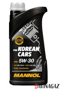 Масло моторное синтетическое - MANNOL 7713 for Korean Cars 5W30, 1л (98992 / MN7713-1)