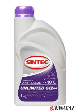 Антифриз готовый - SINTEC ANTIFREEZE UNLIMITED G12++ (малиновый), 1 кг / 801502