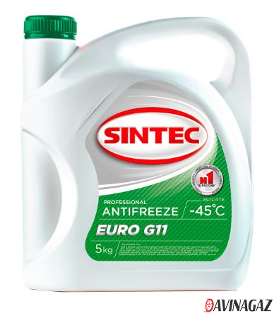 Антифриз готовый - SINTEC ANTIFREEZE EURO G11 -45С (зеленый), 5кг / 802560