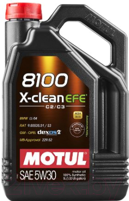 Масло моторное синтетическое - MOTUL 8100 X-CLEAN EFE 5W-30, 4л