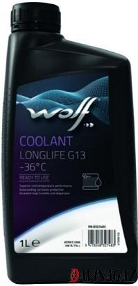 Антифриз готовый - WOLF COOLANT -36°C LONGLIFE G13, 1 л (501021 / 8327483)