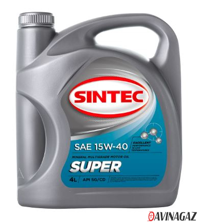 Масло моторное минеральное - SINTEC SUPER 15W40, 4л