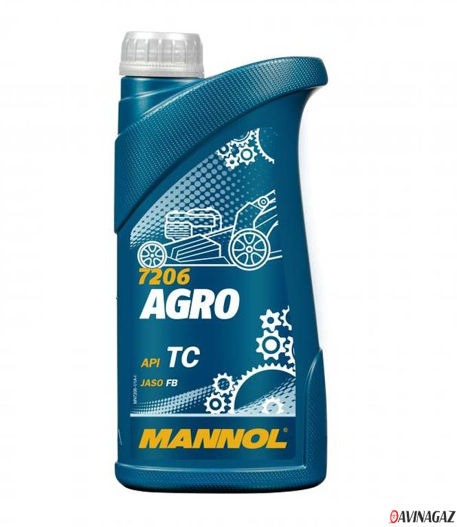 2-х тактное минеральное моторное масло - MANNOL 7206 Agro, 1л (96012 / MN7206-1)
