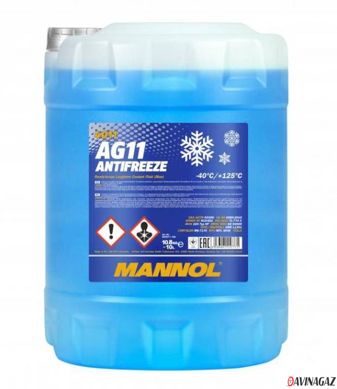 Антифриз готовый - MANNOL Antifreeze AG11 (-40 °C) Longterm 4011, 10л (98837 / MN4011-10)