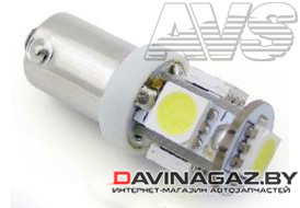 AVS - Светодиодная лампочка белая B008 Т8 (BA9S) 5SMD 5050, 2шт / A80644S