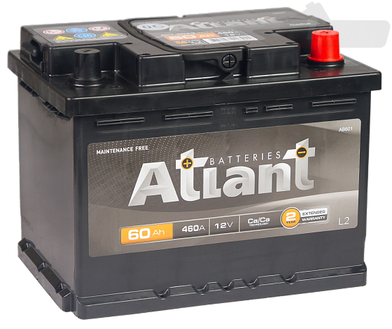 Аккумулятор ATLANT 60Аh 460A (R+) 242x175x190мм / 00041310