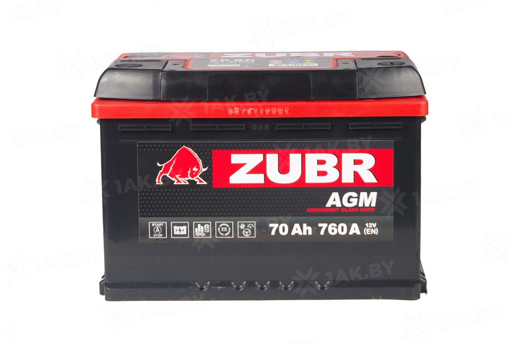 Аккумулятор ZUBR AGM 70 A/h (R+) 278x175x190мм