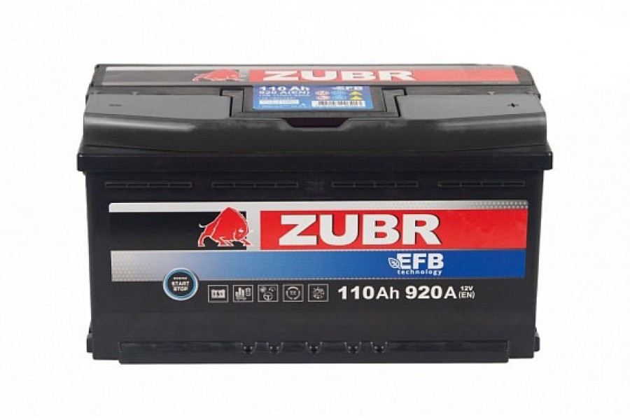 Аккумулятор ZUBR EFB 110 A/h (R+) 353x175x190мм