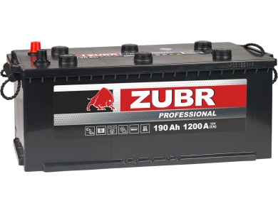 Аккумулятор ZUBR PROFESSIONAL 190 A/h 1200A (L+) 513x223x223мм