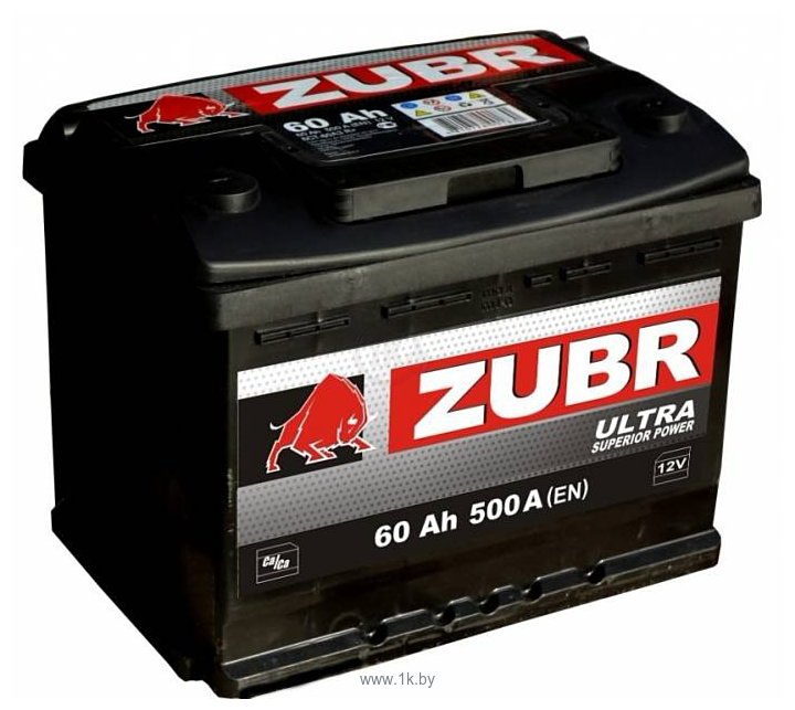 Аккумулятор ZUBR Ultra 60 A/h (R+) 242x175x190мм