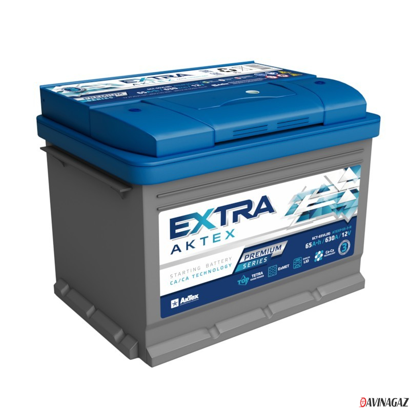 Аккумулятор - AKTEX EXTRA Premium 65Ah 630A L+ 242x175x190мм / ATEXP65-3-L